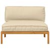 vidaXL Sofa S&aelig;t med pude Beige 120 x 92 x 69 cm Massivt Akacietr&aelig;