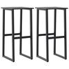 vidaXL barstole 2 stk. 38x38x80 cm pulverlakeret st&aring;l sort
