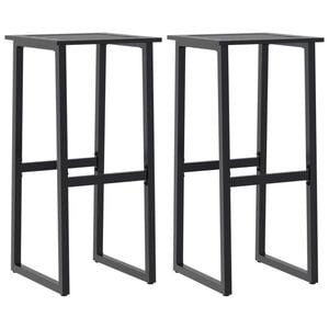 vidaXL barstole 2 stk. 38x38x80 cm pulverlakeret st&aring;l sort