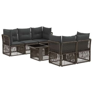 vidaXL Havesofa S&aelig;t 6 stk. Gr&aring; polyrattan