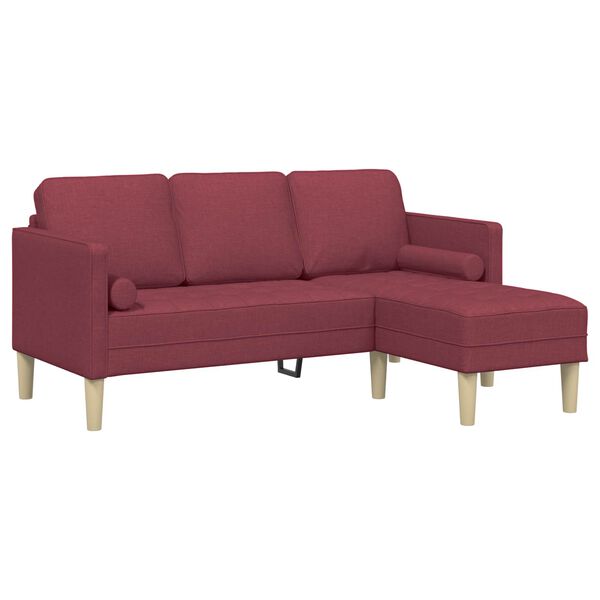 vidaXL Sofa Sæt 2 pcs Vinrød 173 x 131 x 67 cm Stof