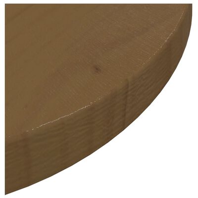 vidaXL bordplade brun Ø30x2,5 cm massivt fyrretræ