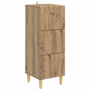 vidaXL Skuffeskab 33 x 34,5 x 90 cm Konstrueret tr&aelig; Artisan-eg