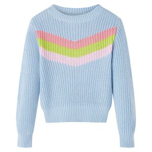 Sweater til b&oslash;rn str. 104 strikket bl&aring;