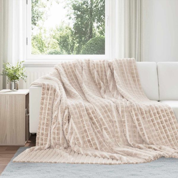 vidaXL Kastet&aelig;pper 6 pcs Beige 240 x 220 cm Fleece