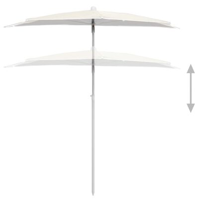 vidaXL halv parasol med stang 180x90 cm sandfarvet