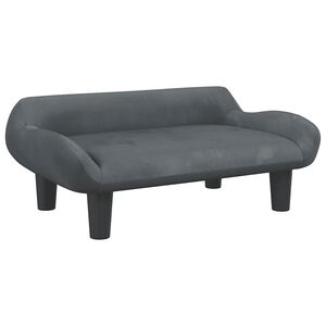 vidaXL hundeseng 70x40x24 cm velour m&oslash;rkegr&aring;