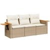 vidaXL Patio Sofa Set 3-personers Beige and Cream