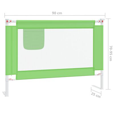vidaXL sengehest til børneseng 90x25 cm stof grøn
