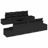vidaXL Havesofa S&aelig;t 8 stk. Sort polyrattan