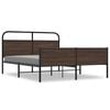 vidaXL sengeramme uden madras 150x200 cm metal brun egetr&aelig;sfarve