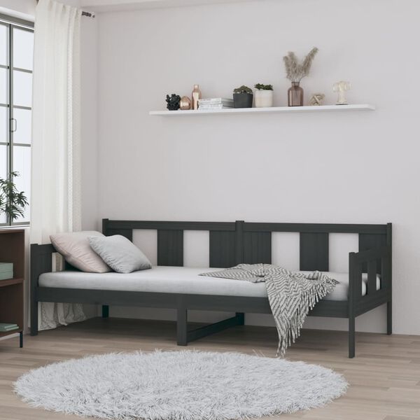 vidaXL daybed 80x200 cm massivt fyrretræ grå