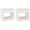 vidaXL sengeborde 2 stk. 40x31x40 cm massivt fyrretr&aelig; hvid