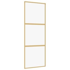 vidaXL skyded&oslash;r 76x205 cm klart sikkerhedsglas og aluminium guldfarvet
