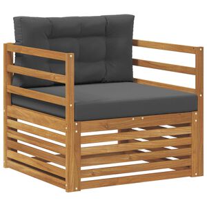 vidaXL Udend&oslash;rs sofa Soli Akacietr&aelig; og polyester Naturlig og Antracit