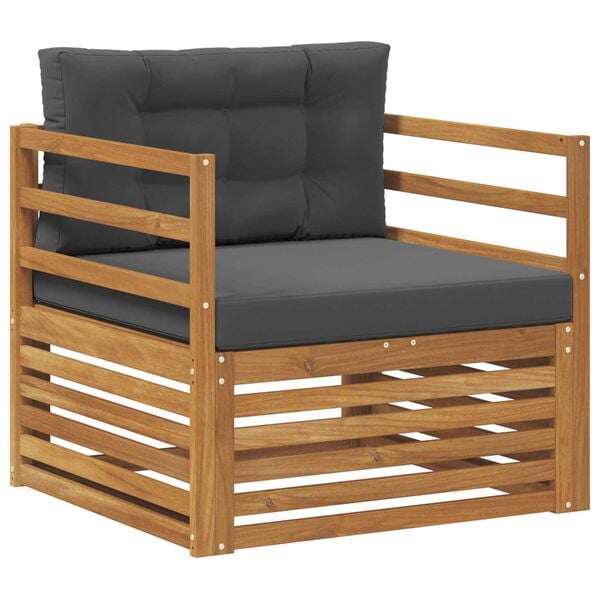 vidaXL Udend&oslash;rs sofagruppe Soli Akacietr&aelig; og polyester Naturfarvet