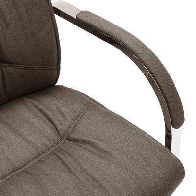 vidaXL kontorstol med cantilever stof gråbrun
