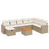vidaXL sofas&aelig;t til haven 9 dele med hynder polyrattan beige