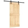 vidaXL Skyded&oslash;r Naturfarvet og sort 95 x 210 cm Massivt Fyrretr&aelig;