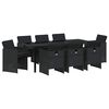 vidaXL Have Spisebordss&aelig;t 9 pcs Sort polyrattan