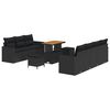 vidaXL Havesofa S&aelig;t 10 stk. Sort polyrattan