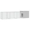 vidaXL h&oslash;nsehus 400x91x100 cm galvaniseret st&aring;l gr&aring;