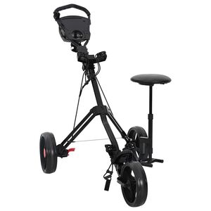 vidaXL Golf Trolley med s&aelig;de Sort 95 x 69 x 114 cm Jern