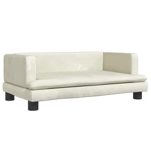 vidaXL sofa til b&oslash;rn 80x45x30 cm velour cremefarvet
