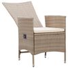 vidaXL udendørsstole 2 stk. med hynder polyrattan beige