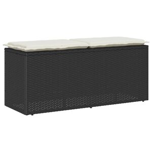 vidaXL haveb&aelig;nk med hynde 110x40x44 cm polyrattan sort
