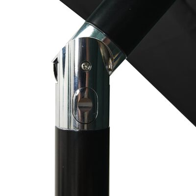 vidaXL parasol med aluminiumsstang i 3 niveauer 2,5x2,5 m sort