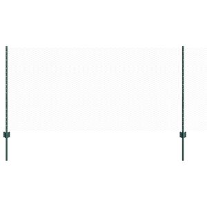 vidaXL Sekskantet hegn med stolpe 25 x 1 m PVC-belagt st&aring;l Gr&oslash;n Mesh