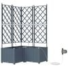 vidaXL Have Blomsterkrukke 3 pcs Lys Gr&aring; 80 x 80 x 142 cm Plastik