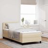 vidaXL Box spring seng med madras med LED Creme 90 x 190 cm Stof