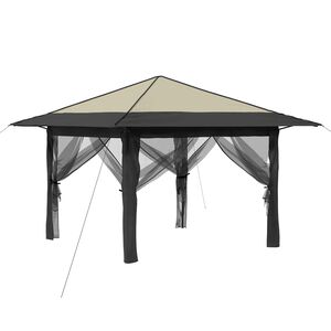 vidaXL Gazebo med 4 Sider 3,3 x 3,3 m Creme og antracit