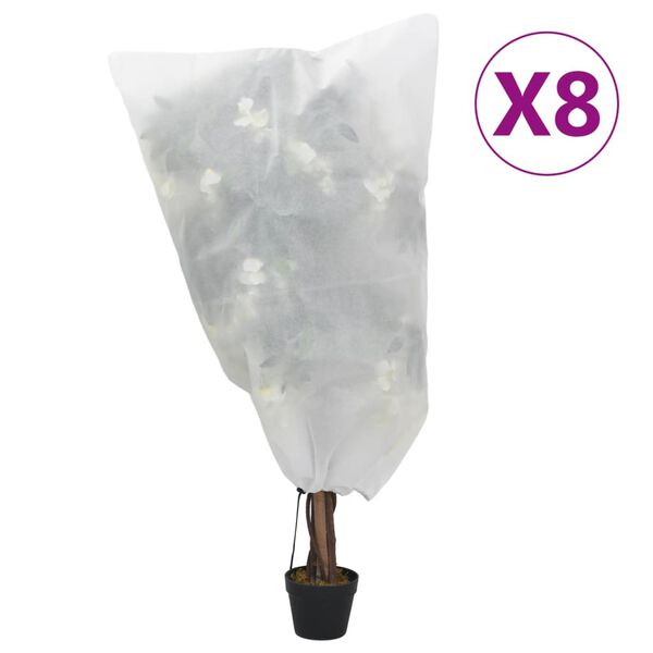 vidaXL plantebeskyttelse med snore 8 stk. 70 g/m² 0,8x1,2 m