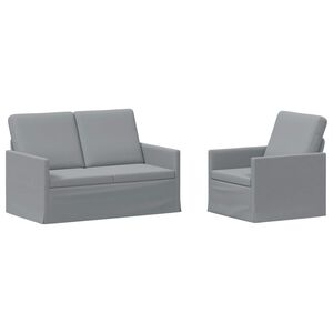 vidaXL Sofa S&aelig;t 2 pcs Lysegr&aring; Stof