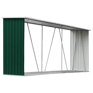 vidaXL br&aelig;ndeskur til haven 330x84x152 cm galvaniseret st&aring;l gr&oslash;n