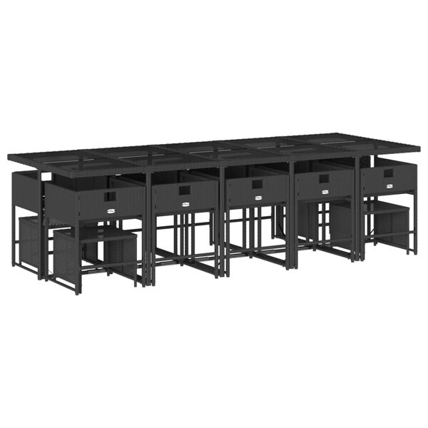 vidaXL spisebordss&aelig;t til haven 15 dele med hynder polyrattan sort
