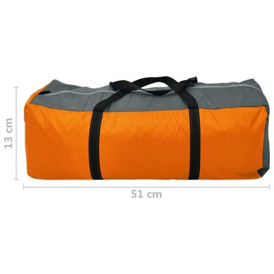 vidaXL campingtelt 4 personer stof grå og orange