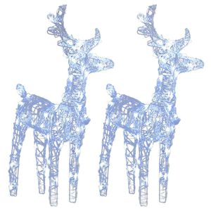 vidaXL julerensdyr 2 stk. 80 LED'er akryl koldt hvidt lys