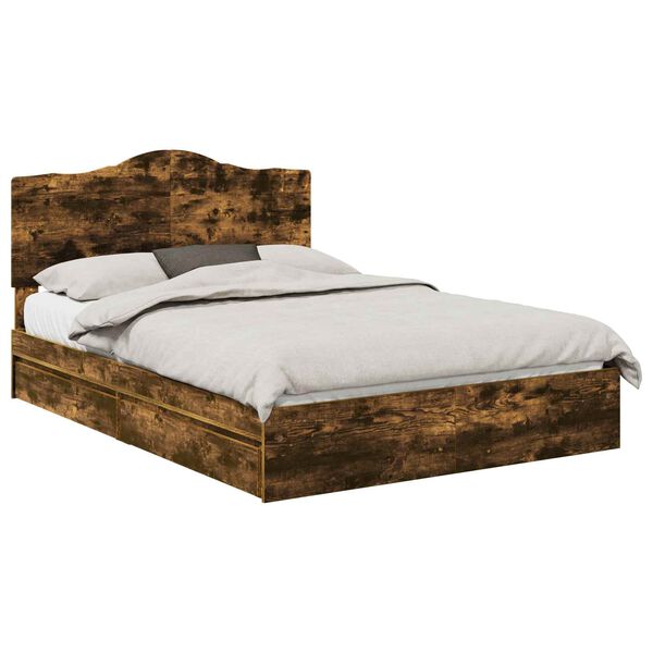 vidaXL Opbevaringsseng R&oslash;get eg 160 x 200 cm Konstrueret tr&aelig;