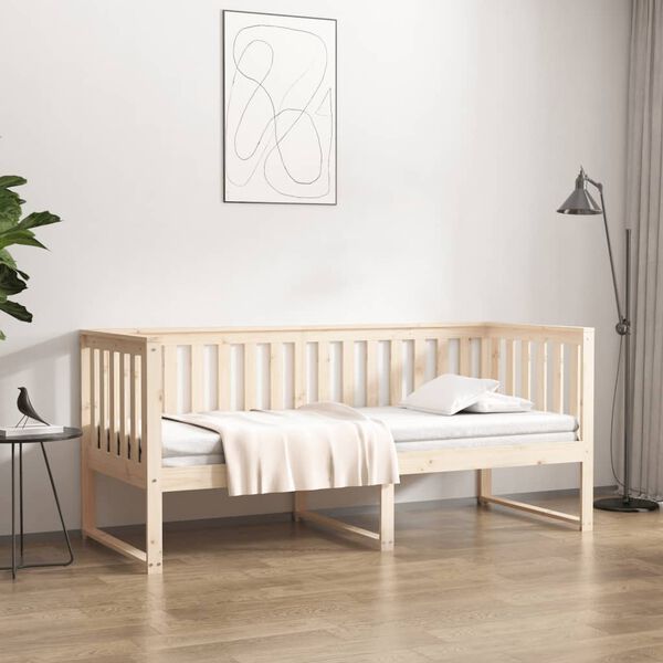 vidaXL daybed med reol uden madras 75x190 cm massivt fyrretræ
