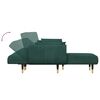 vidaXL L-formet sovesofa 275x140x70 cm velour m&oslash;rkegr&oslash;n