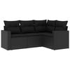 vidaXL sofas&aelig;t til haven 4 dele med hynder polyrattan sort