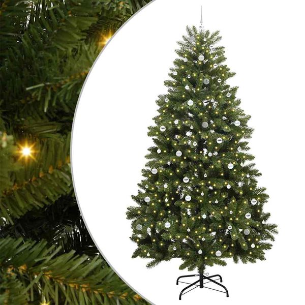 vidaXL Kunstigt juletr&aelig; med 300 LED'er Gr&oslash;n 300 cm PVC og metal