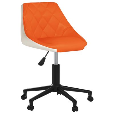 vidaXL drejelig spisebordsstol kunstlæder orange og hvid