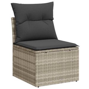 vidaXL sofamodul til haven med hynder polyrattan lysegr&aring;