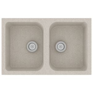 vidaXL K&oslash;kkenvask Kvarts og harpiksen 76 x 48 x 30 cm Beige