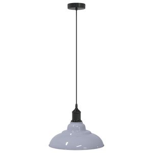 vidaXL pendellampe højdejusterbar E27 Ø 31 cm metal glans grå